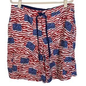 Cabelas Mens American Flag Swim Trunks Board Shorts Size XL Patriotic Holiday